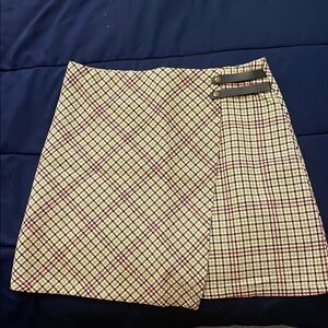 Forever 21 Checkered Mini Skirt - Red, Blue, Cream